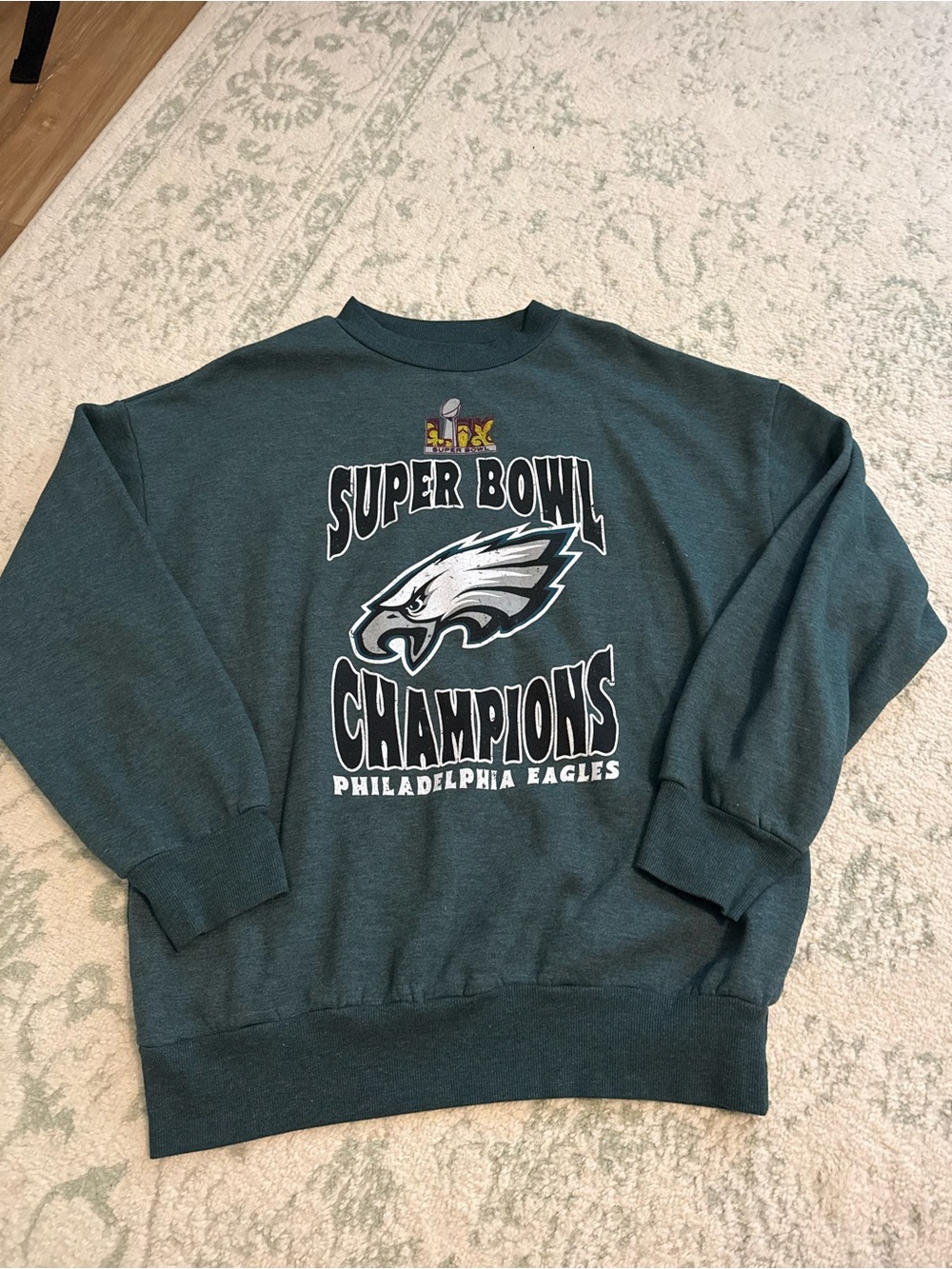Majestic Philadelphia Eagles Dark Green Super Bowl Champions Crewneck